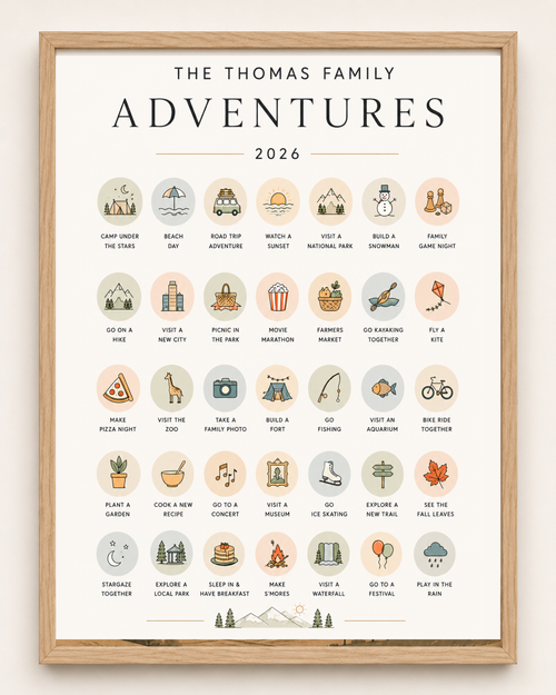Family Adventure Challenge // Scratch-Off Poster