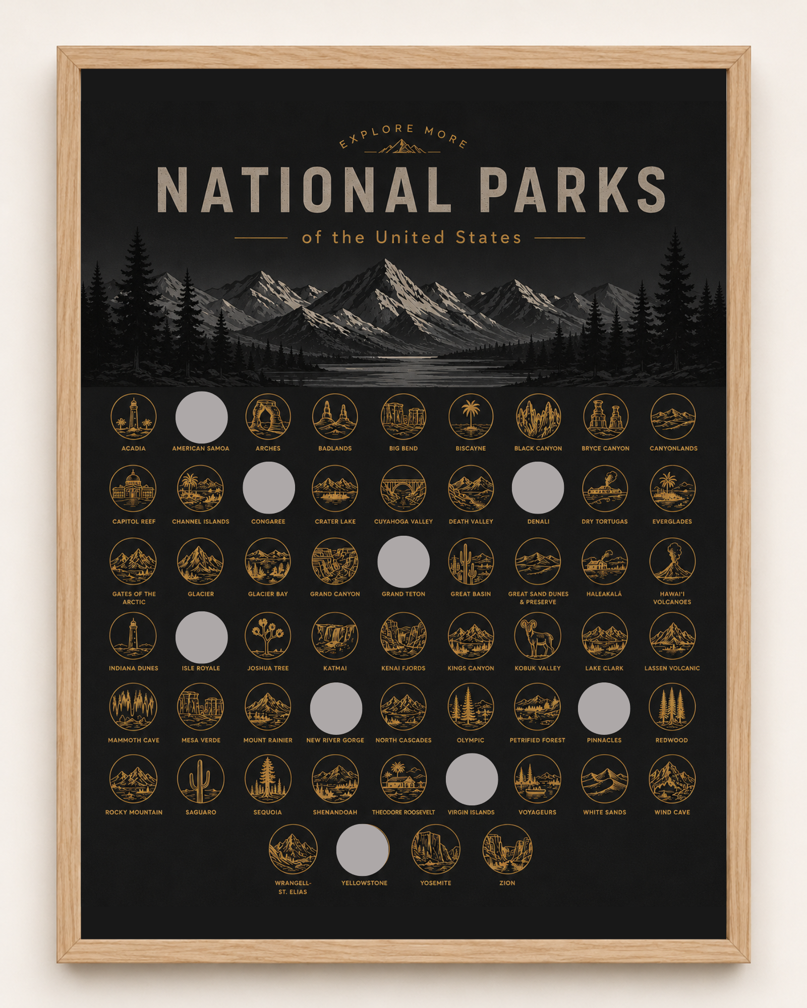 National Parks // Bucket List // Scratch Off Poster