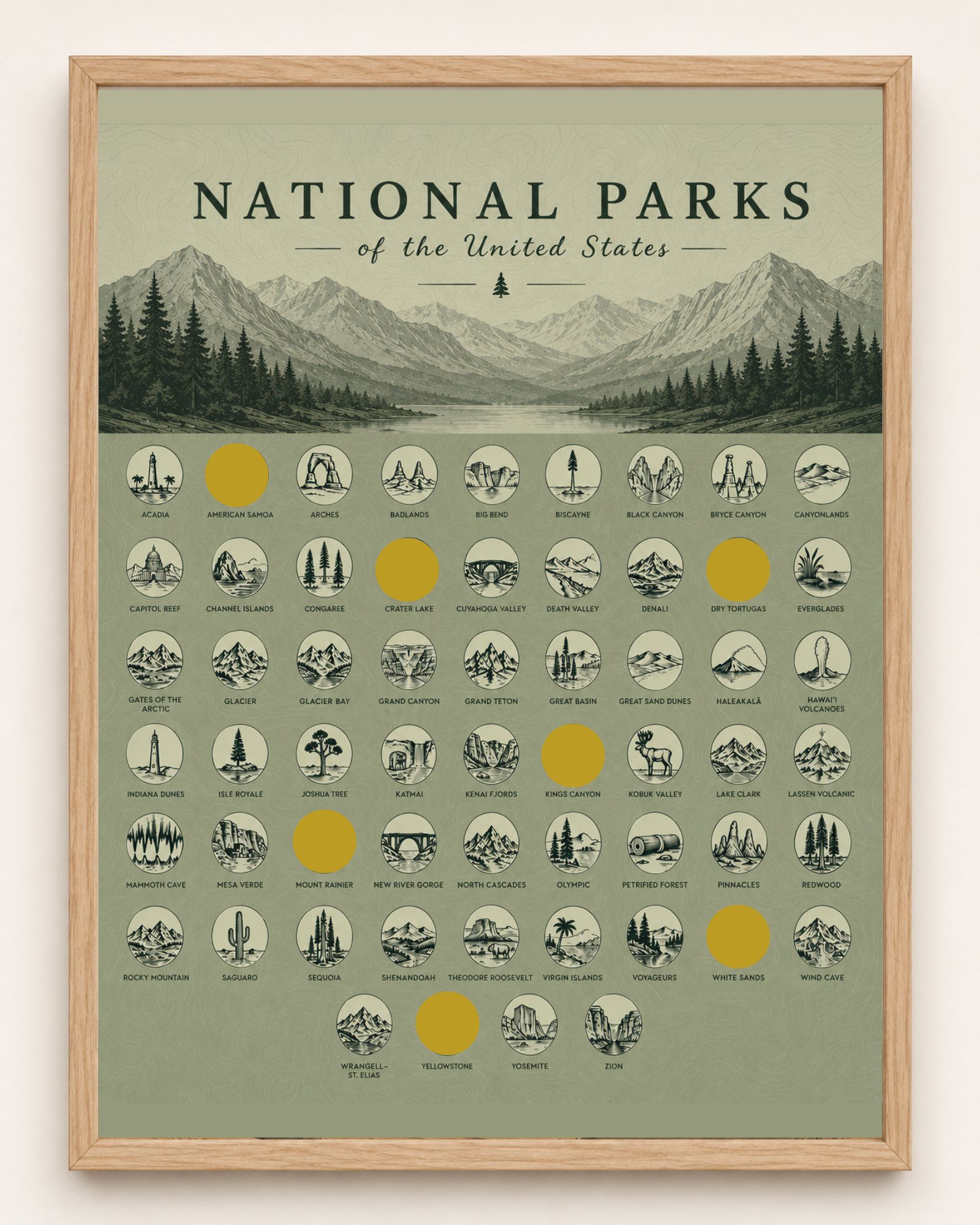 National Parks // Bucket List // Scratch Off Poster