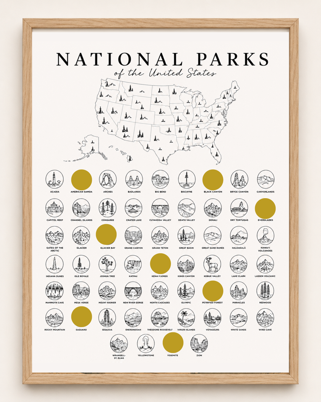 National Parks // Bucket List // Scratch Off Poster