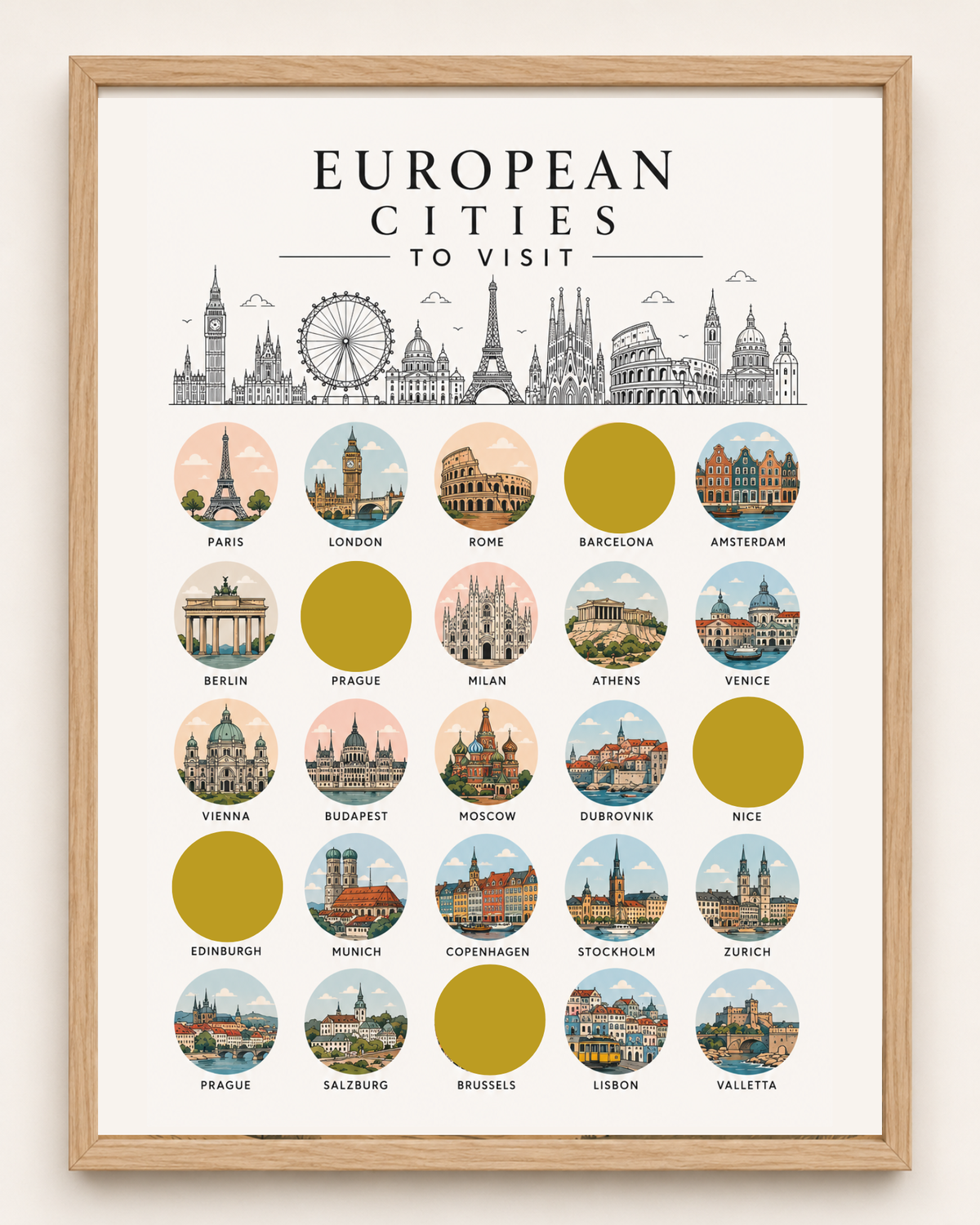 Cities // Bucket List // Scratch Off Poster