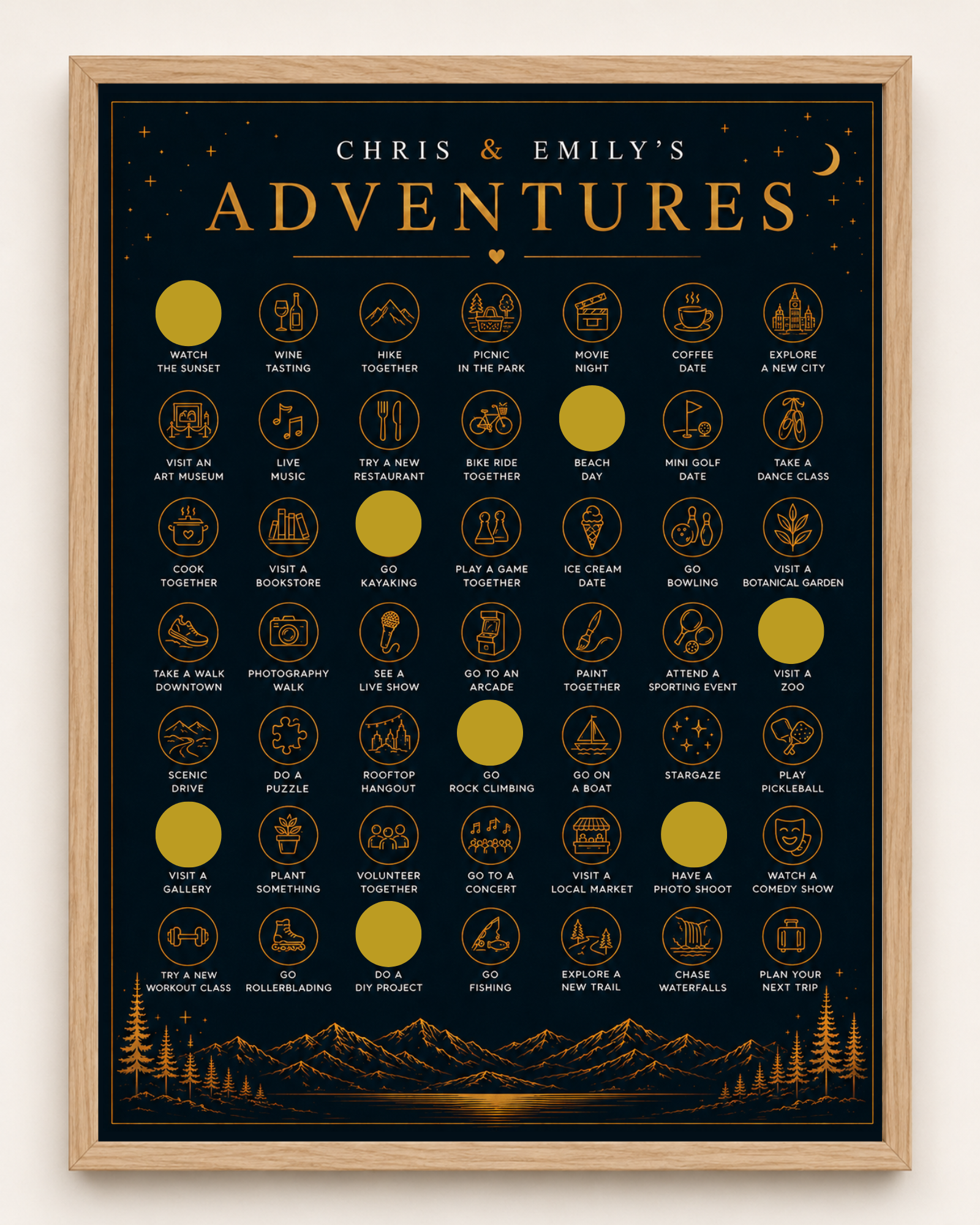 Couple Adventure Challenge // Scratch-Off Poster