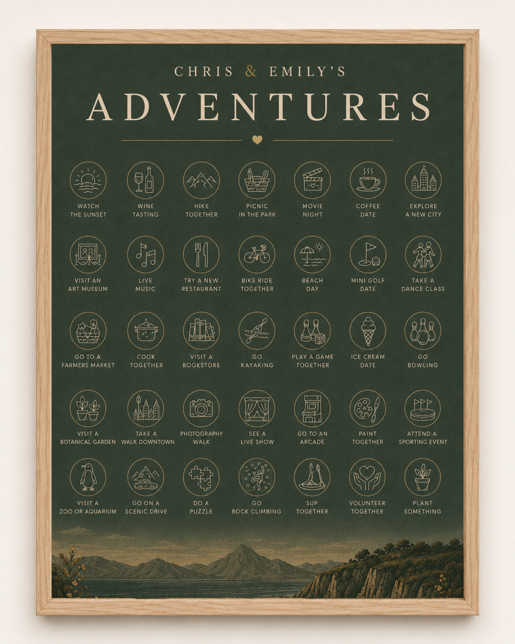 Couple Adventure Challenge // Scratch-Off Poster