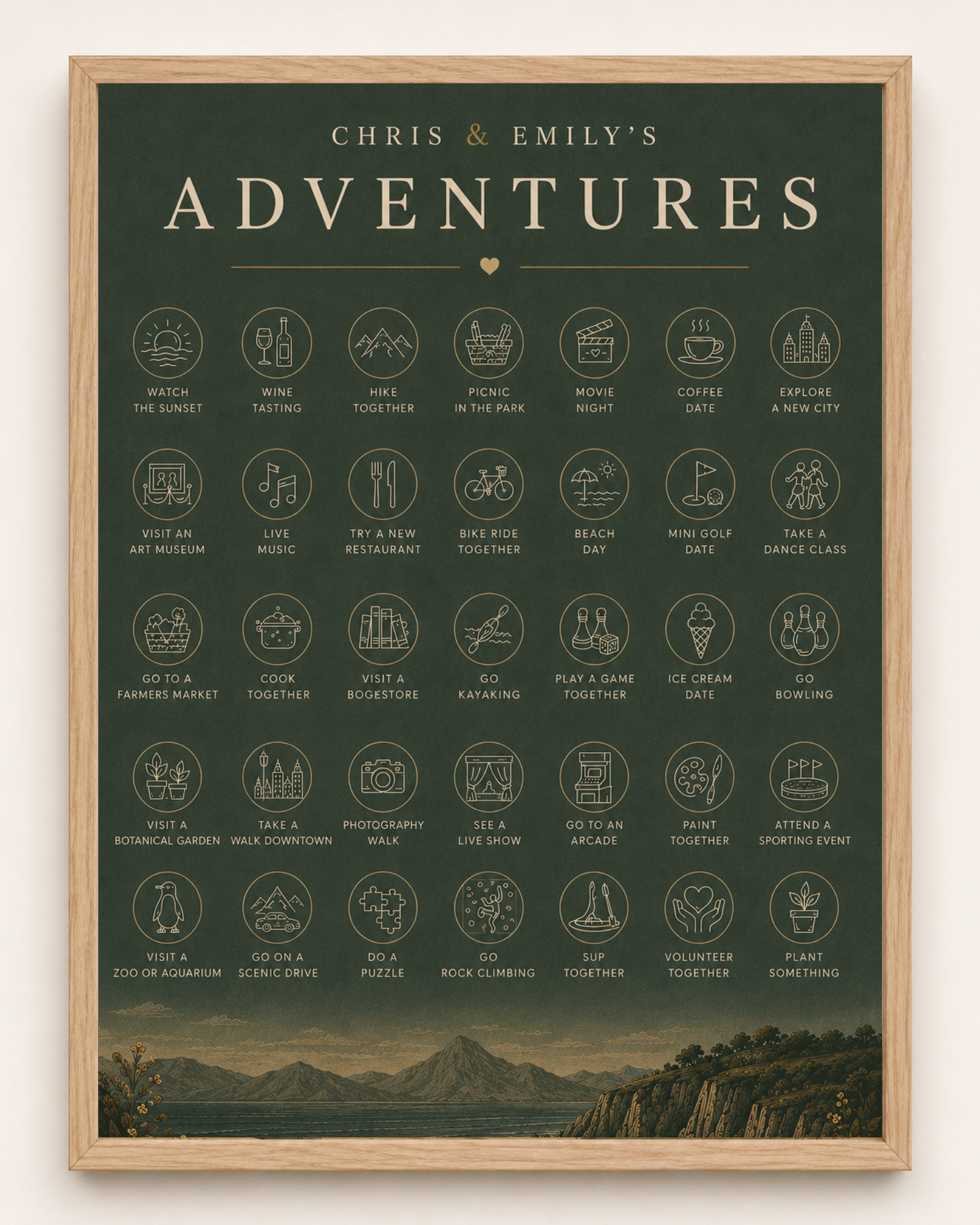 Couple Adventure Challenge // Scratch-Off Poster