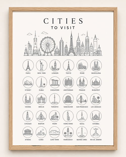 Cities // Bucket List // Scratch Off Poster