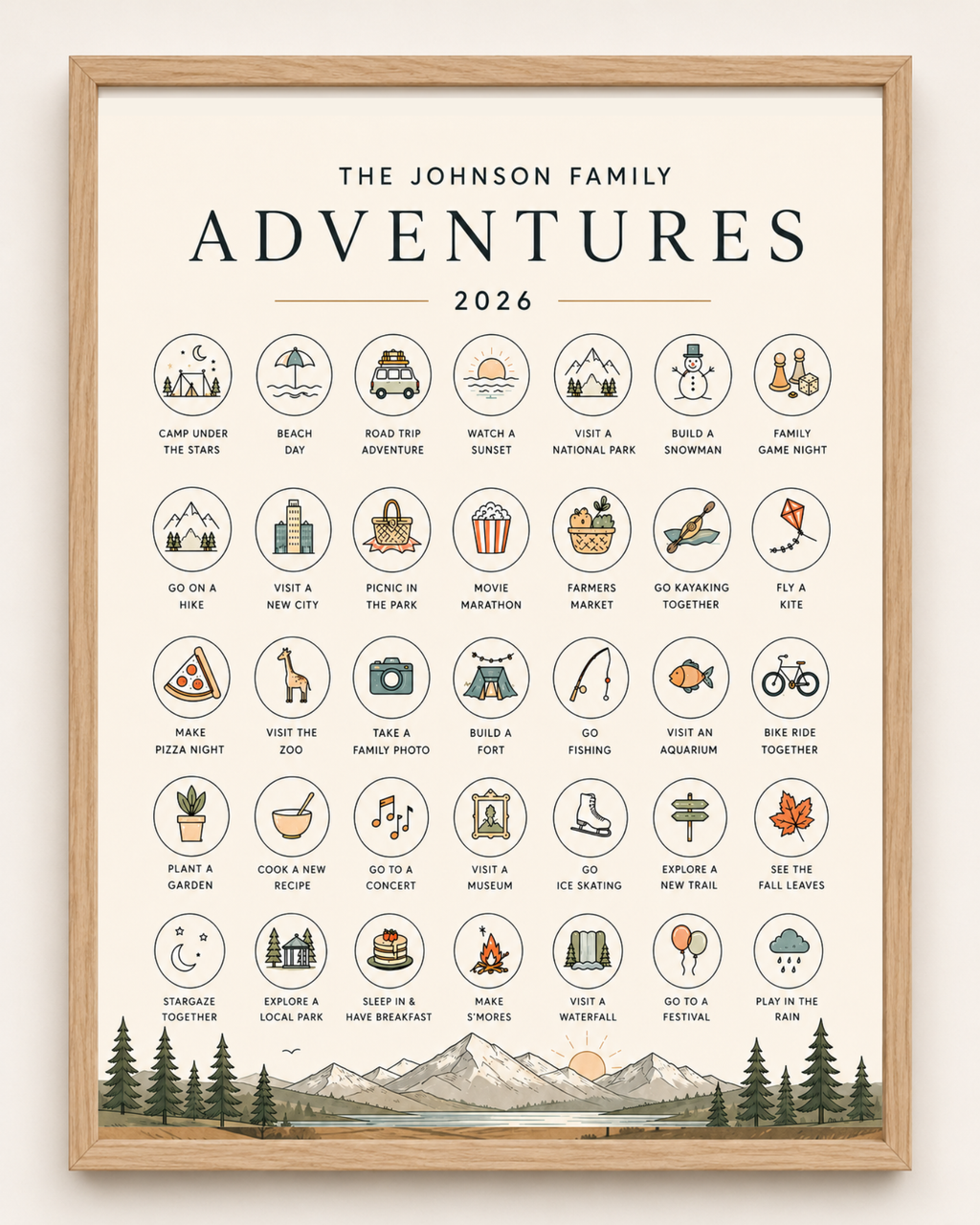 Family Adventure Challenge // Scratch-Off Poster