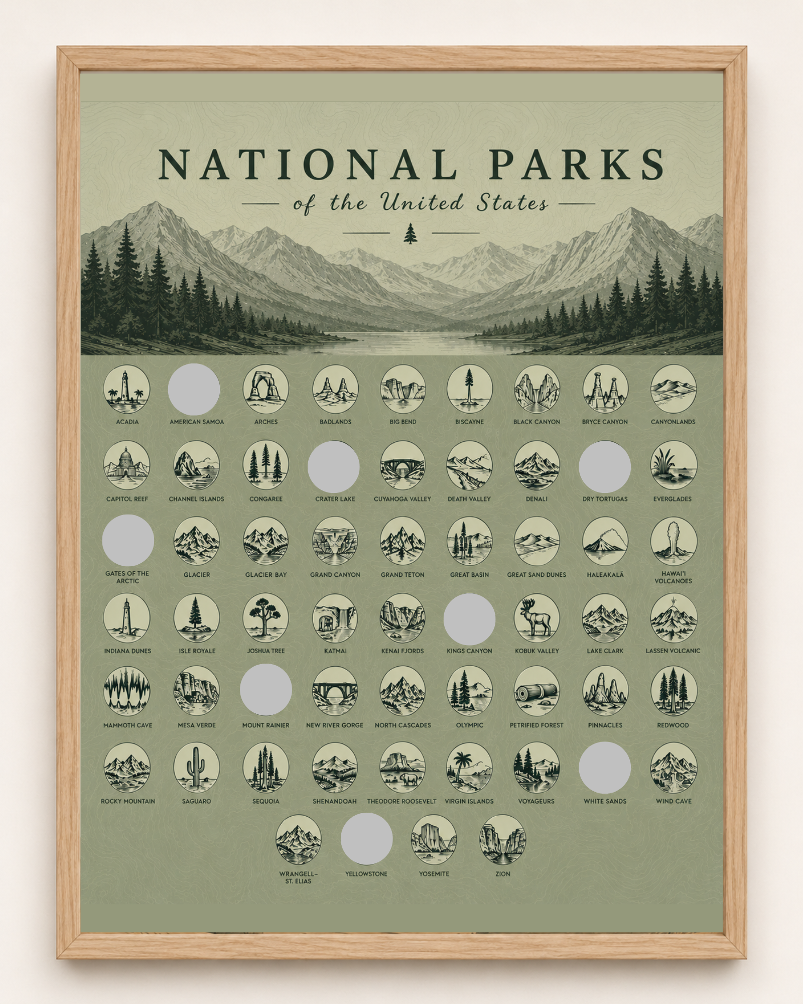 National Parks // Bucket List // Scratch Off Poster