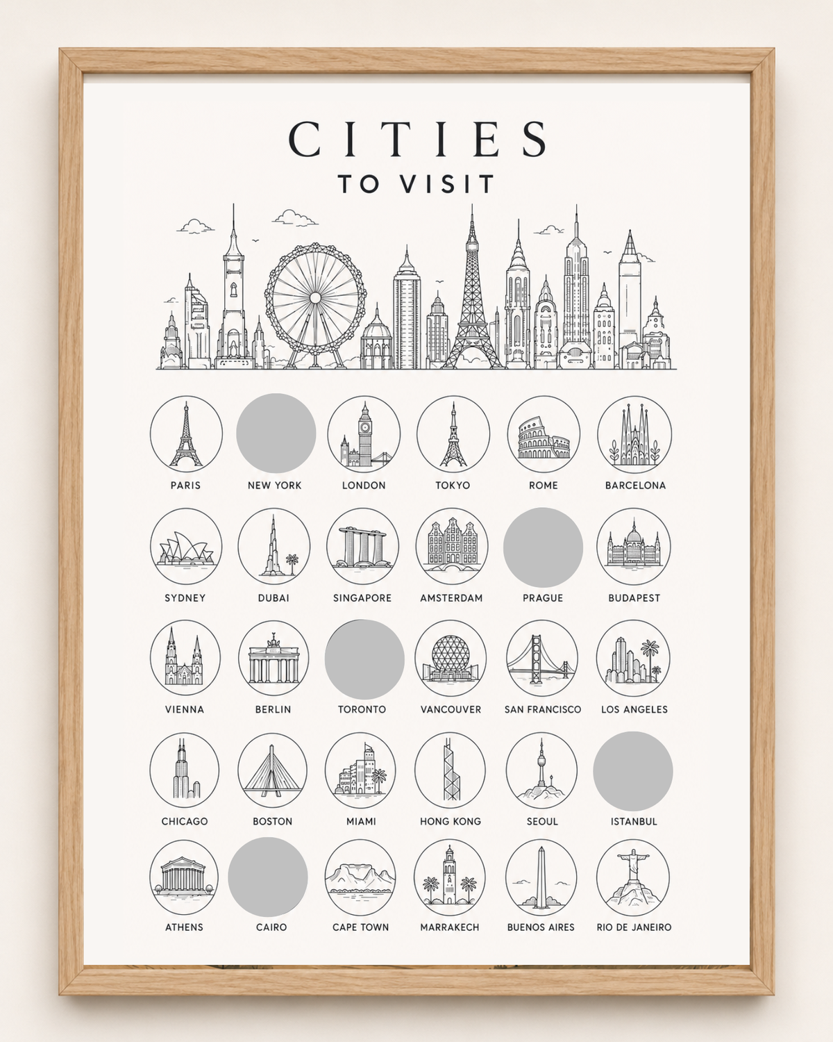 Cities // Bucket List // Scratch Off Poster
