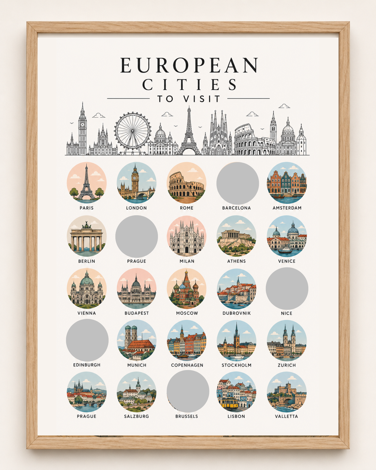 Cities // Bucket List // Scratch Off Poster