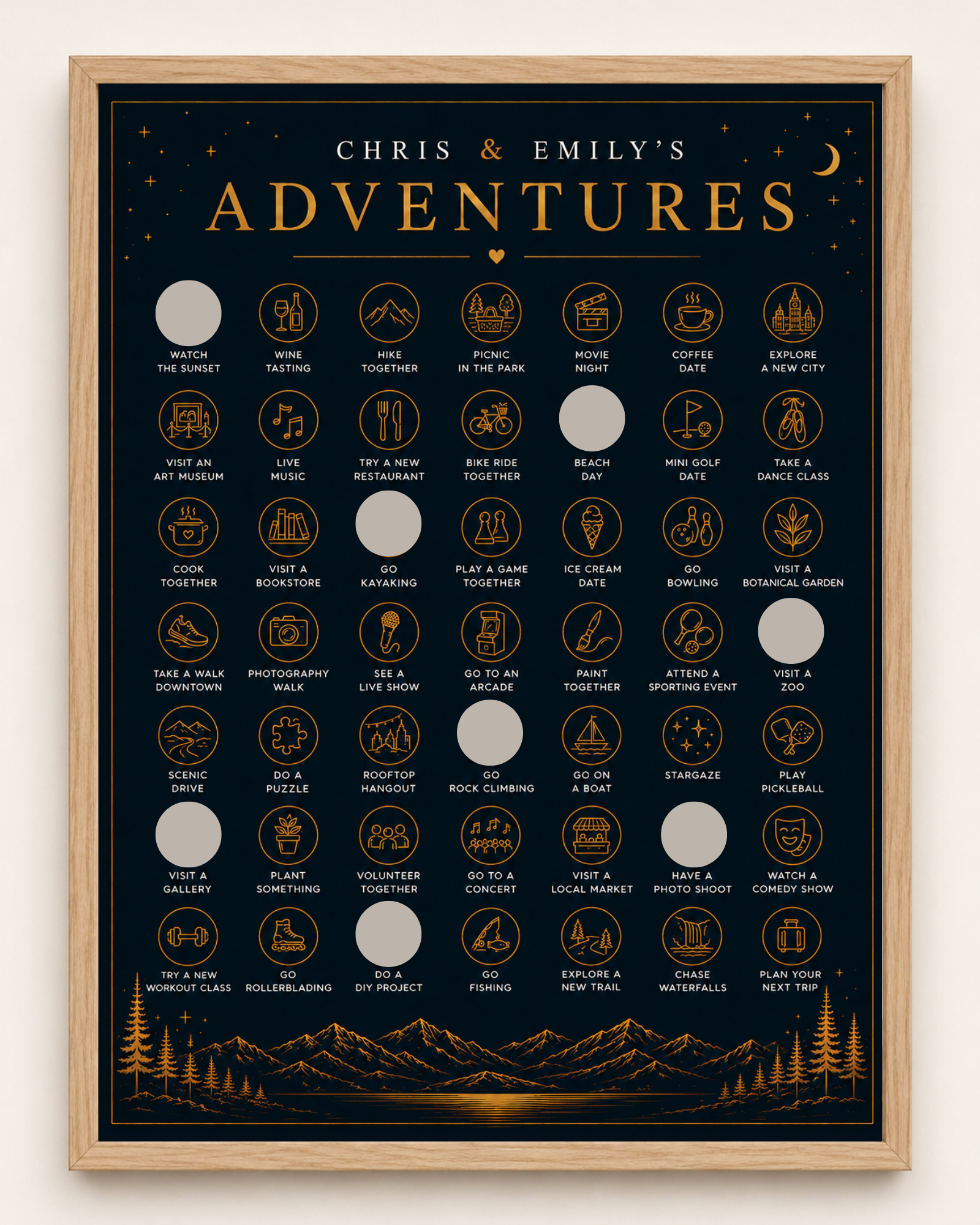 Couple Adventure Challenge // Scratch-Off Poster