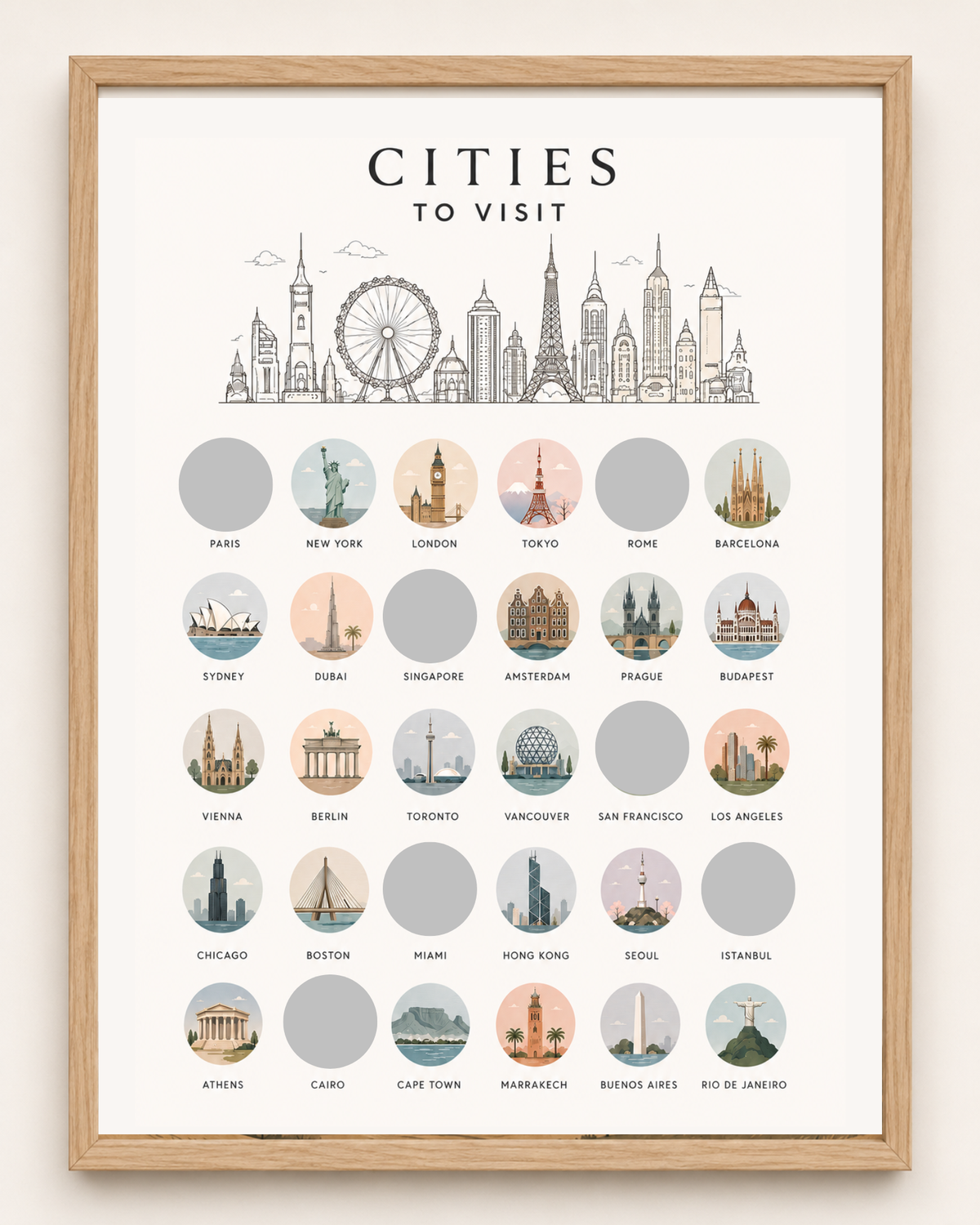 Cities // Bucket List // Scratch Off Poster