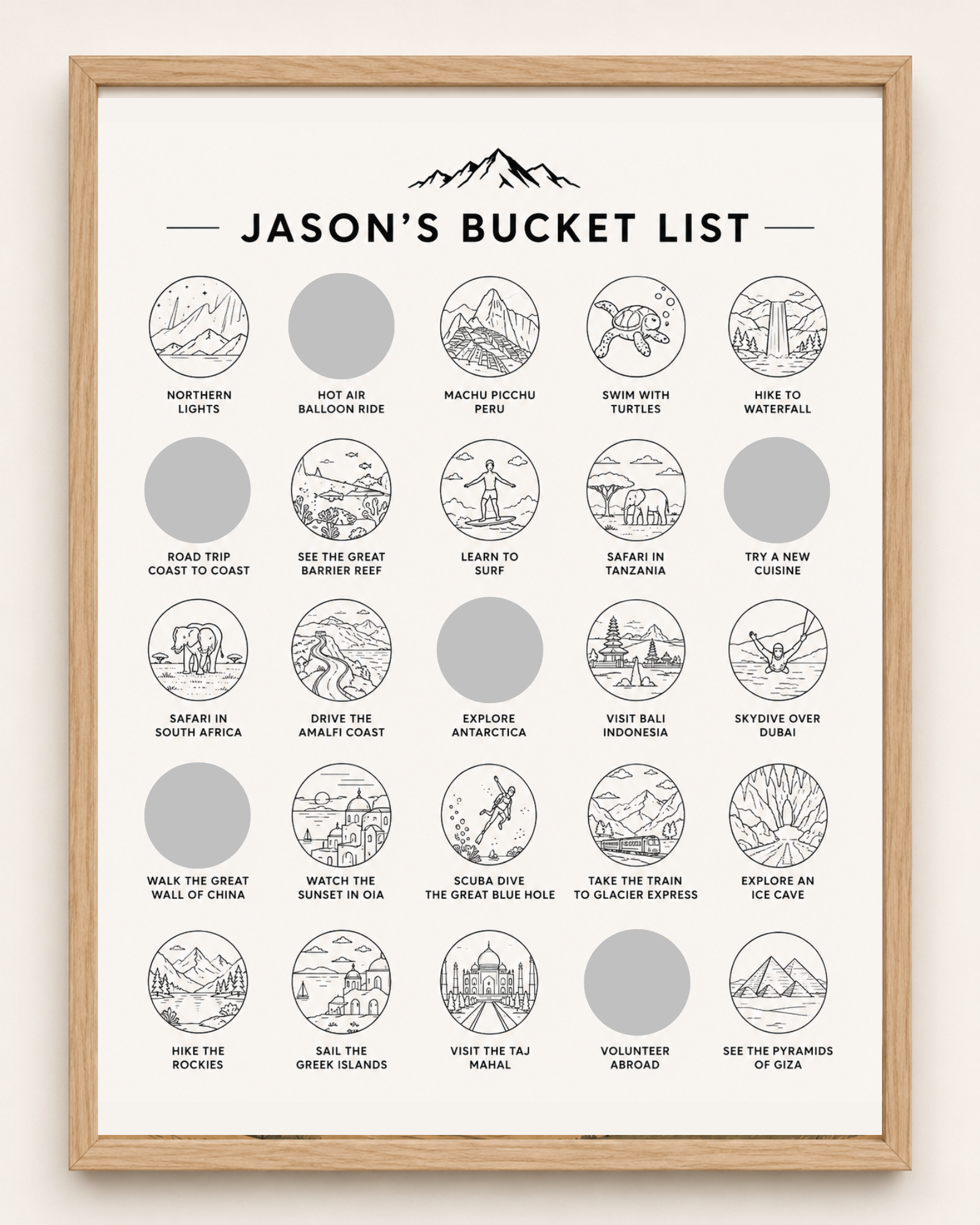 Custom Bucket List // Scratch-Off Poster