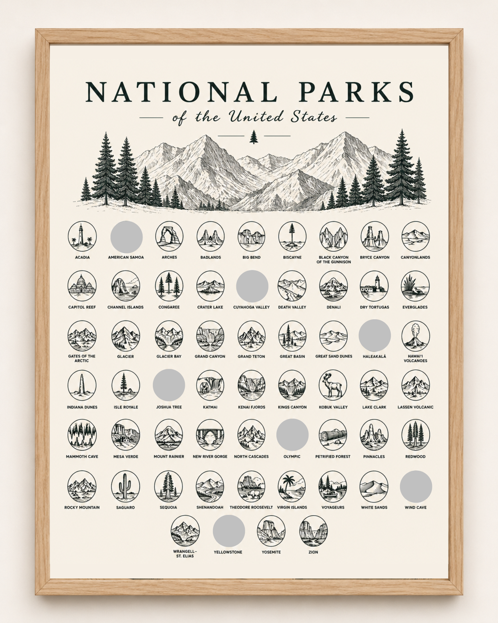 National Parks // Bucket List // Scratch Off Poster