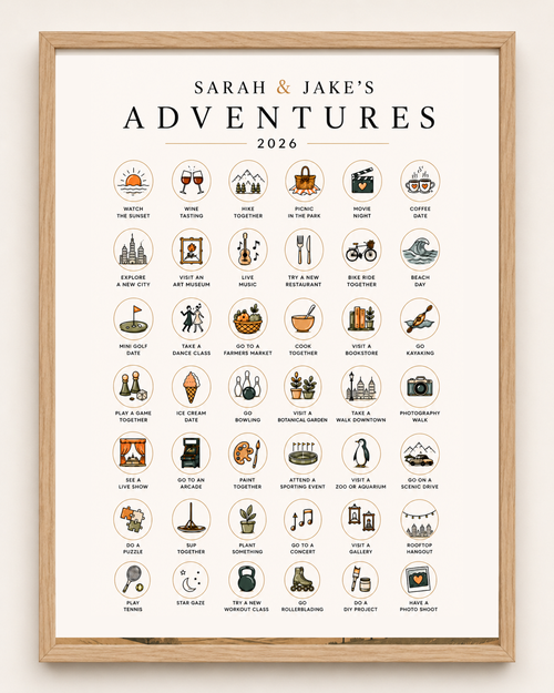 Couple Adventure Challenge // Scratch-Off Poster
