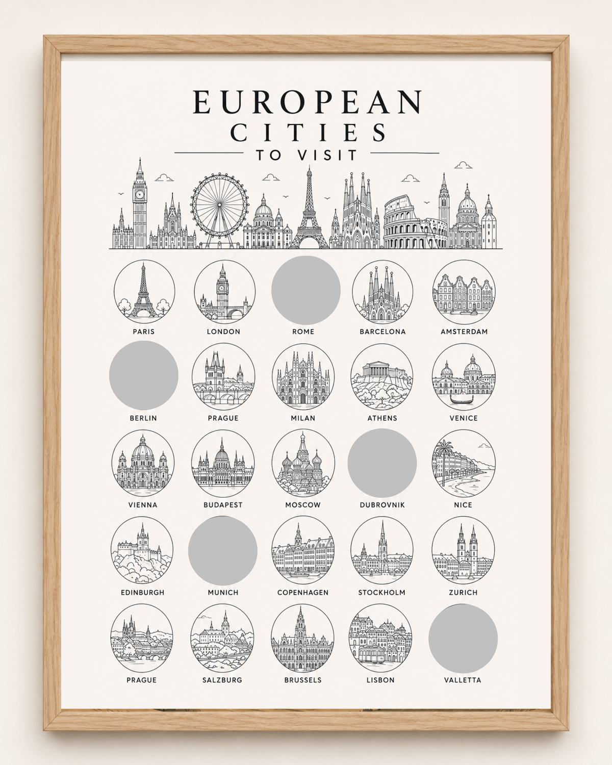 Cities // Bucket List // Scratch Off Poster