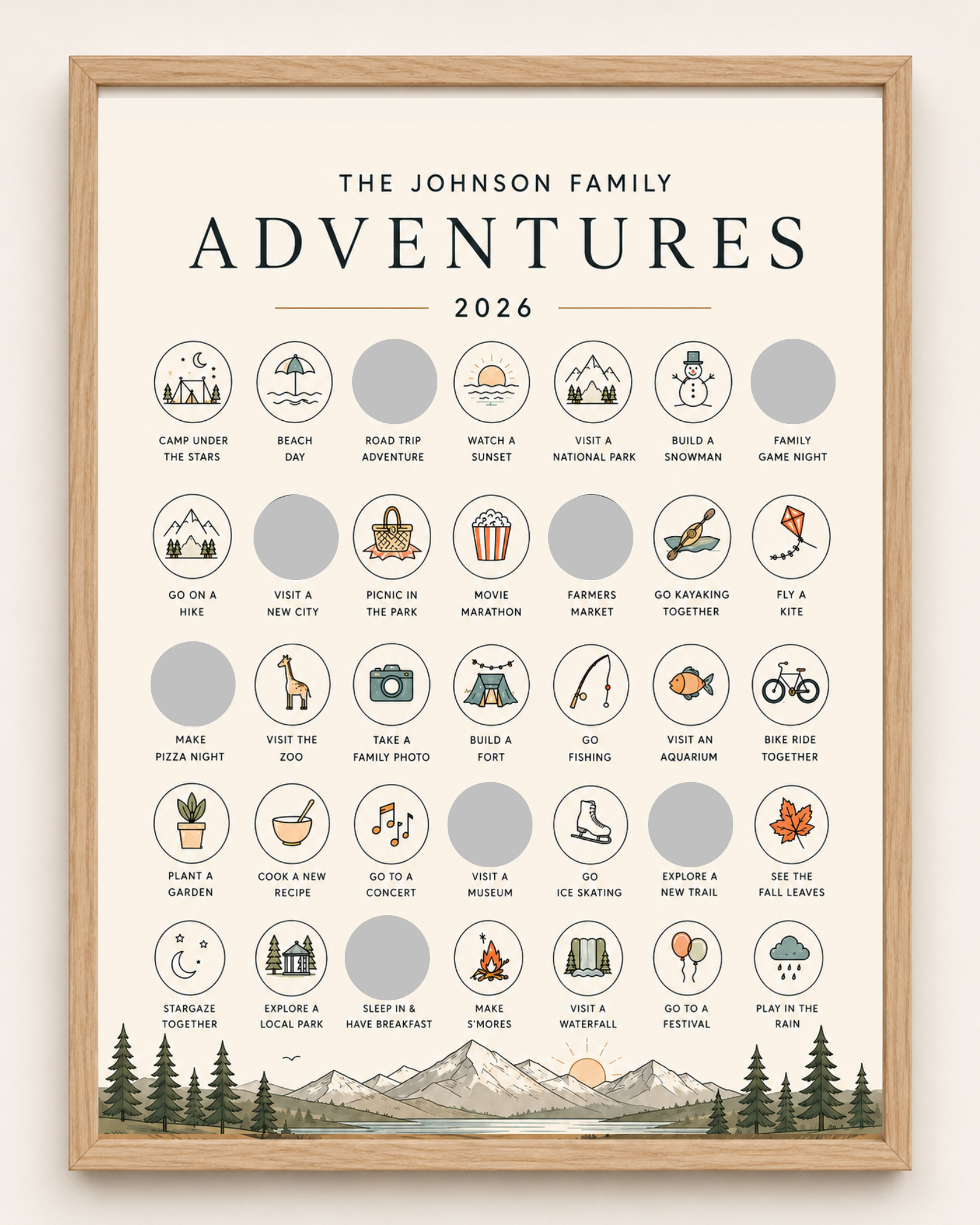Family Adventure Challenge // Scratch-Off Poster