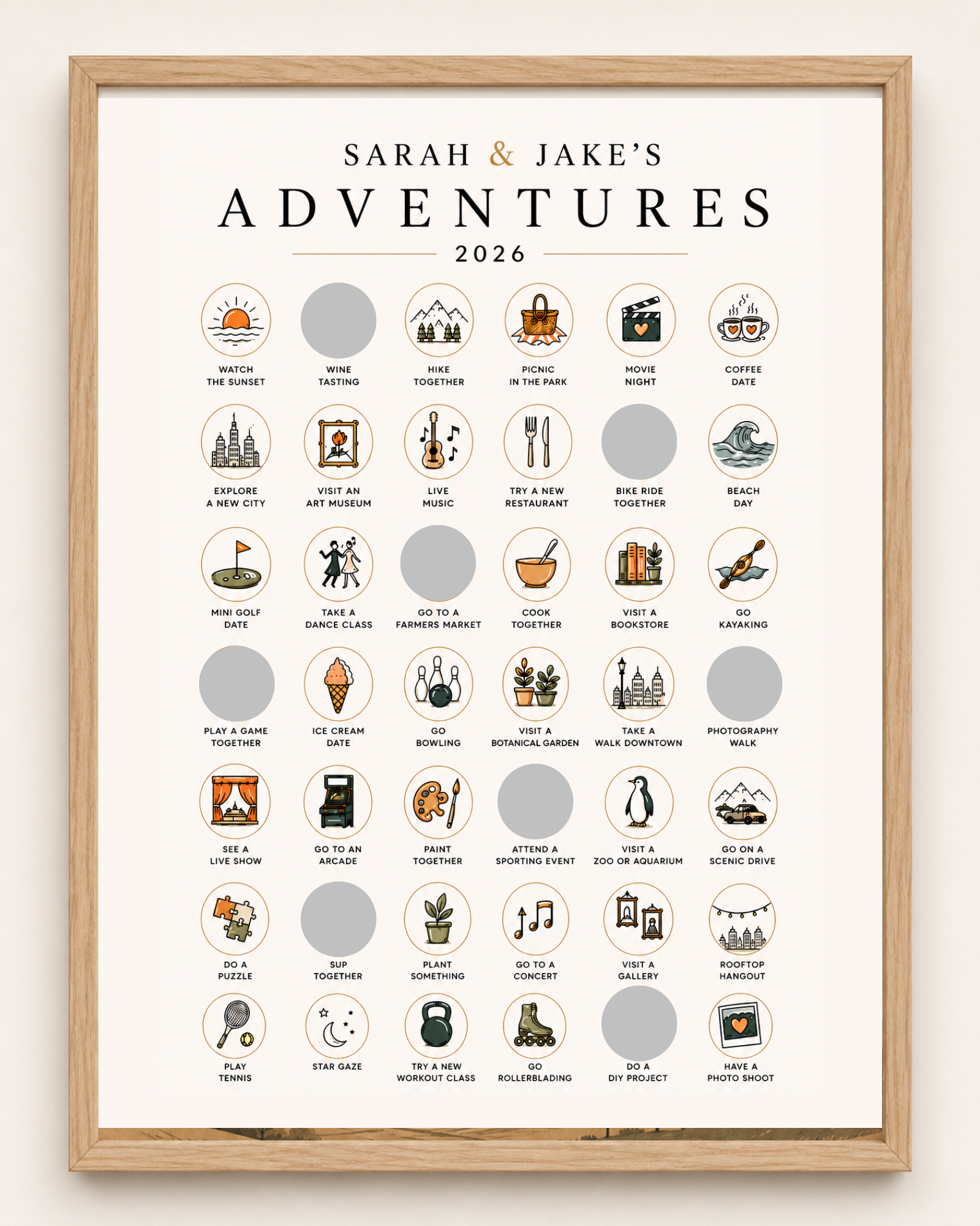 Couple Adventure Challenge // Scratch-Off Poster