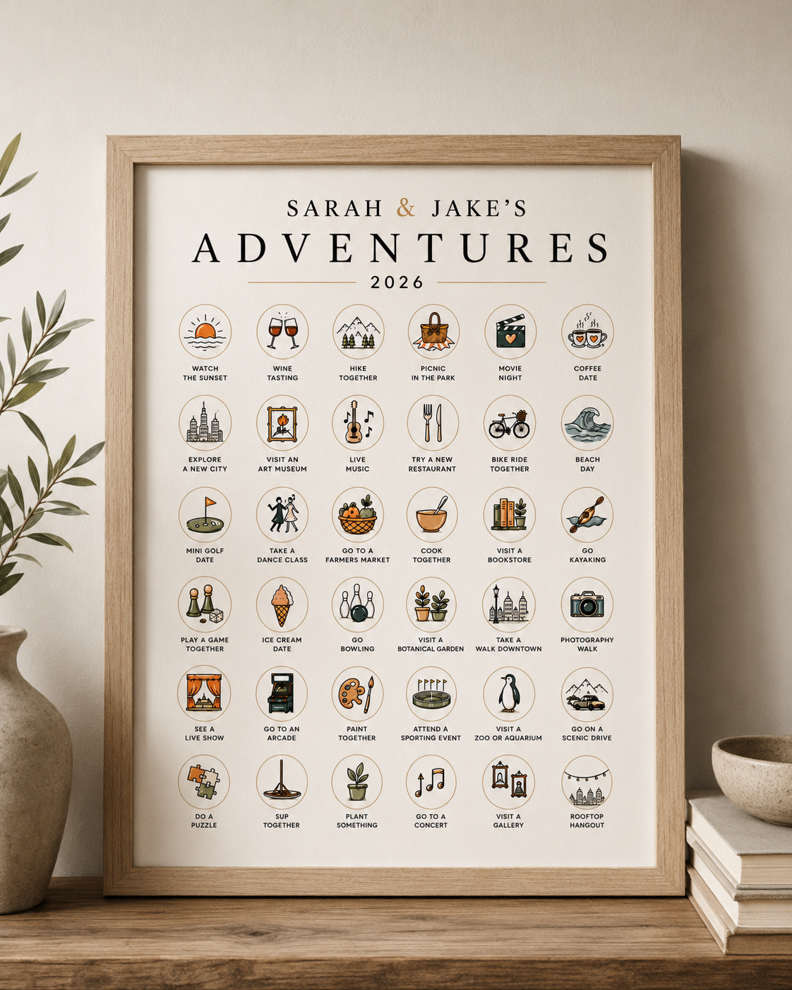 Couple Adventure Challenge // Scratch-Off Poster