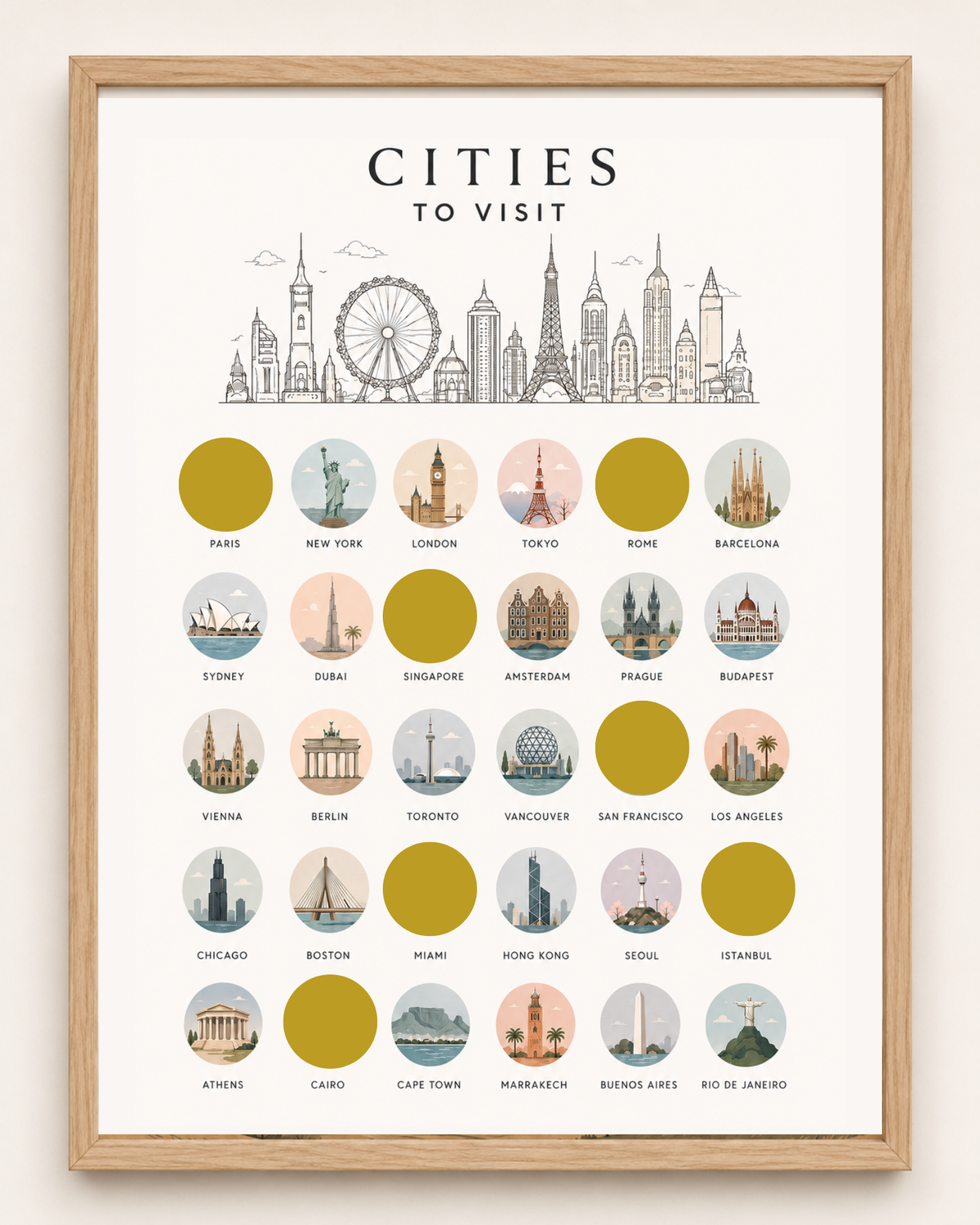 Cities // Bucket List // Scratch Off Poster