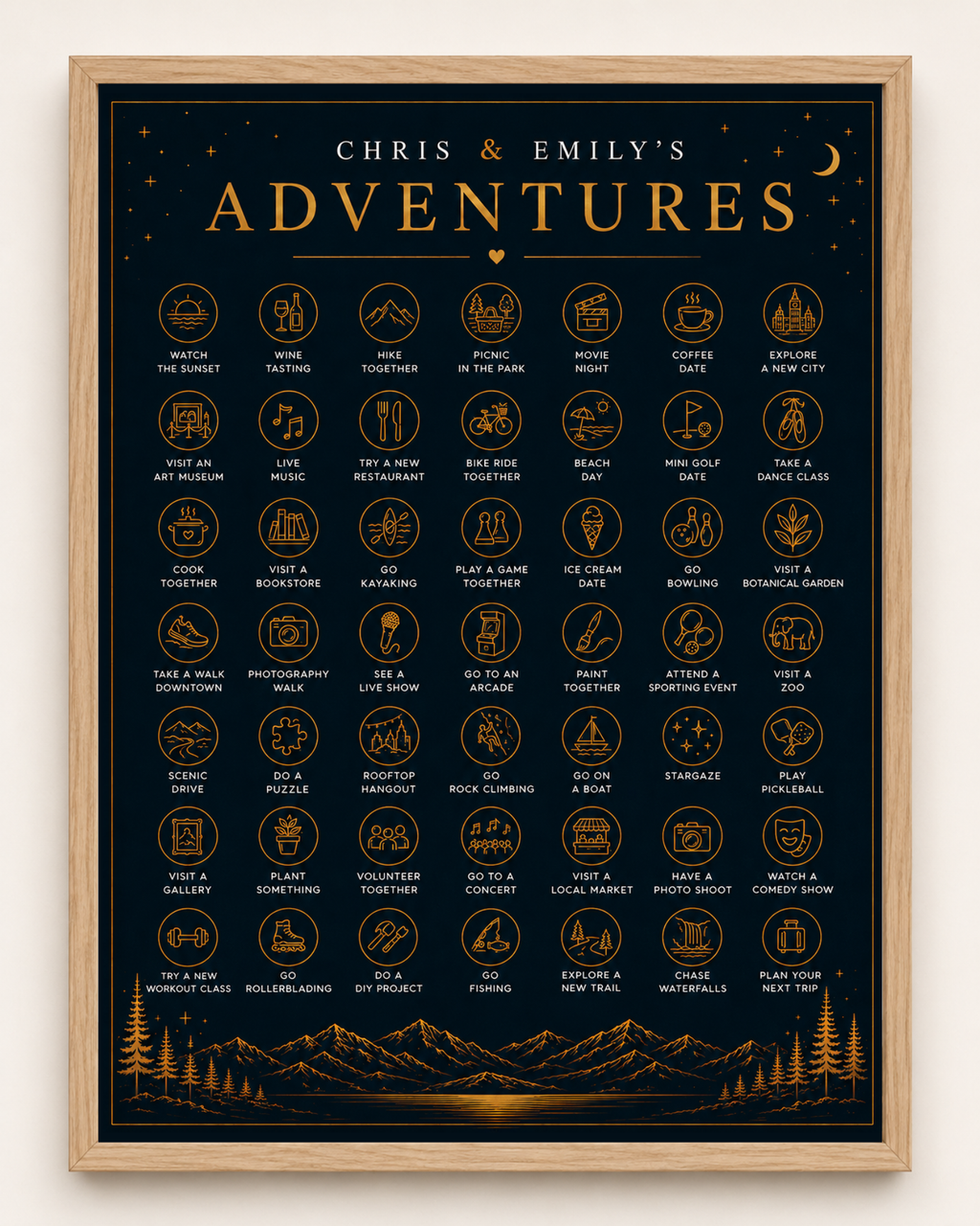 Couple Adventure Challenge // Scratch-Off Poster