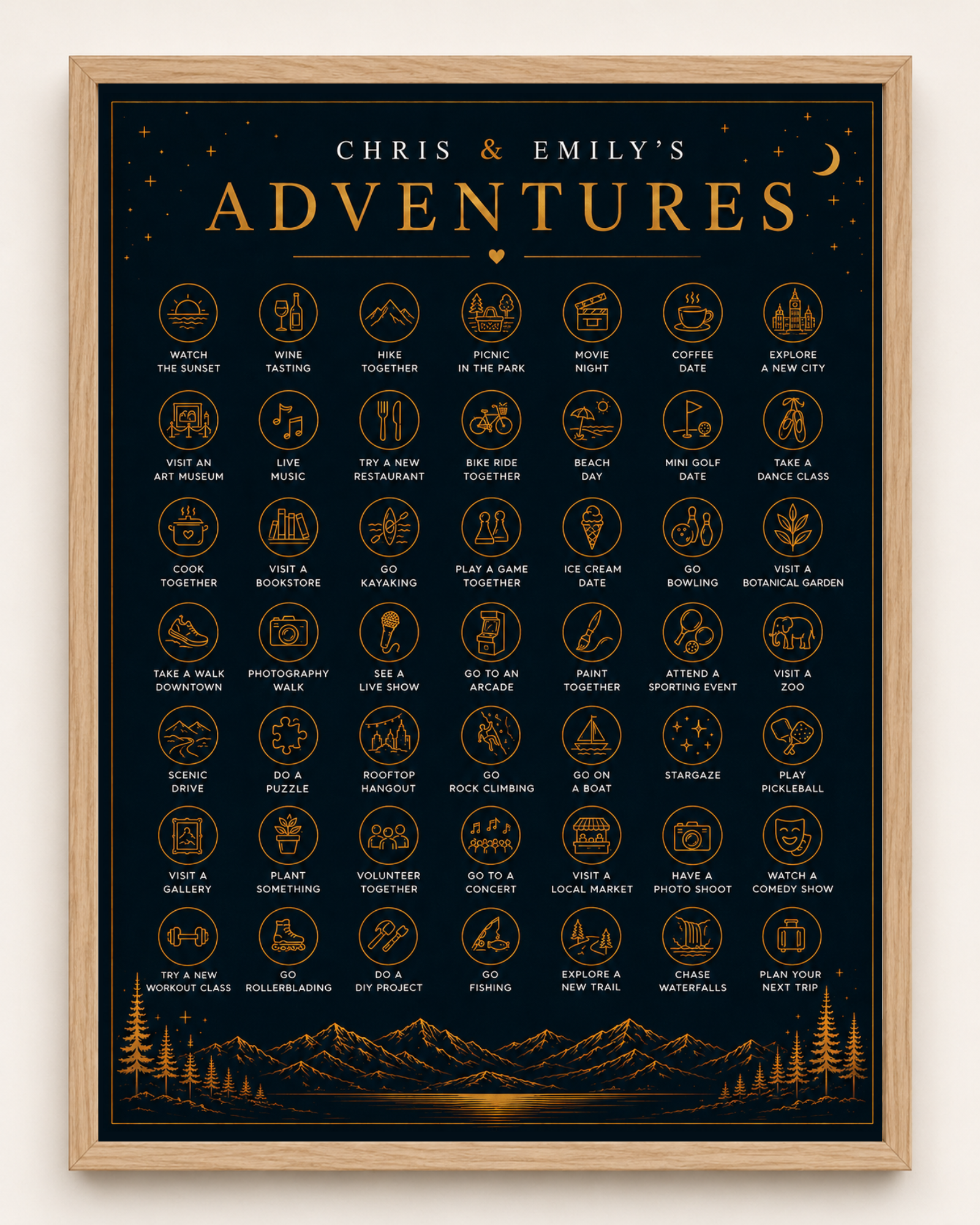 Couple Adventure Challenge // Scratch-Off Poster