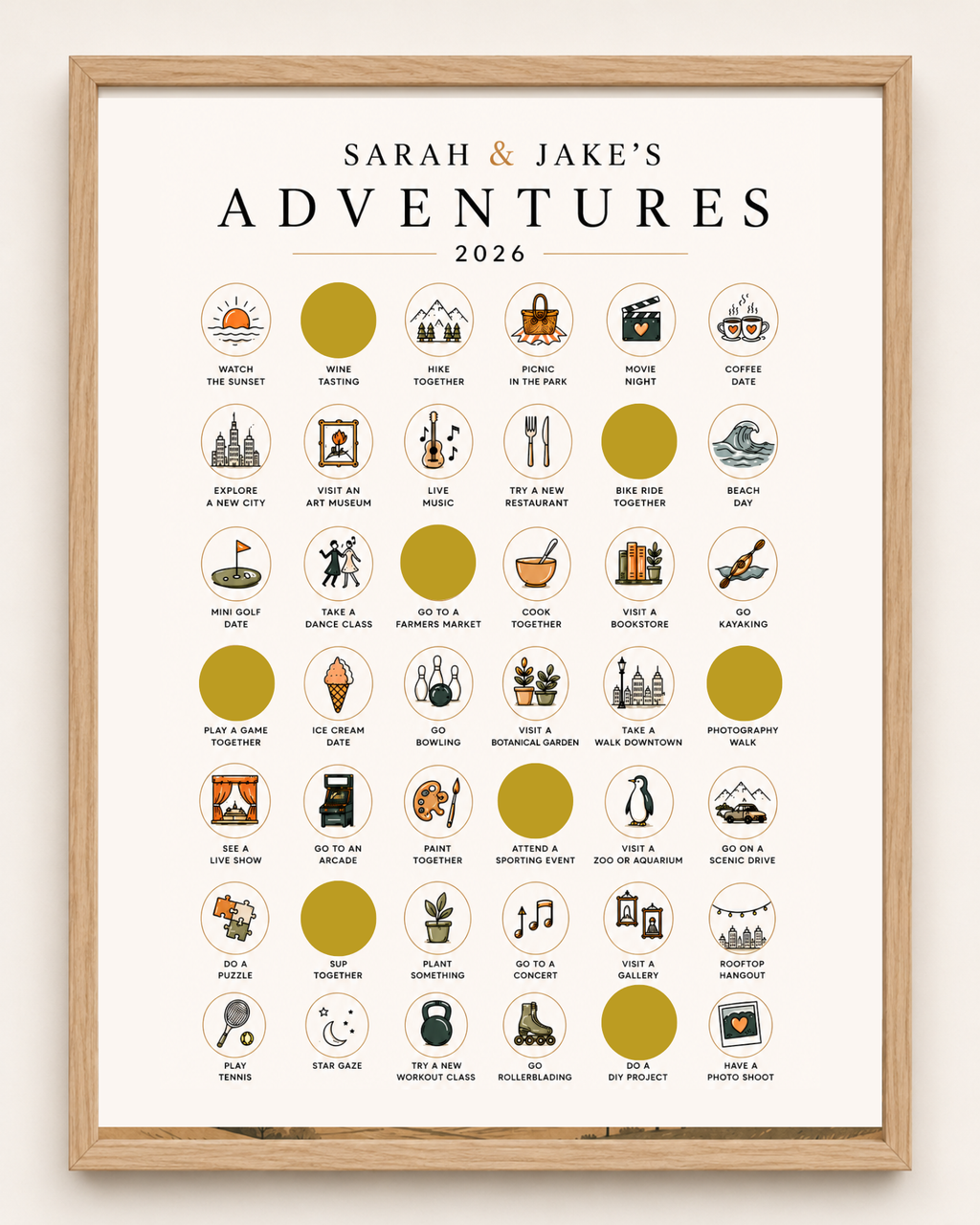 Couple Adventure Challenge // Scratch-Off Poster