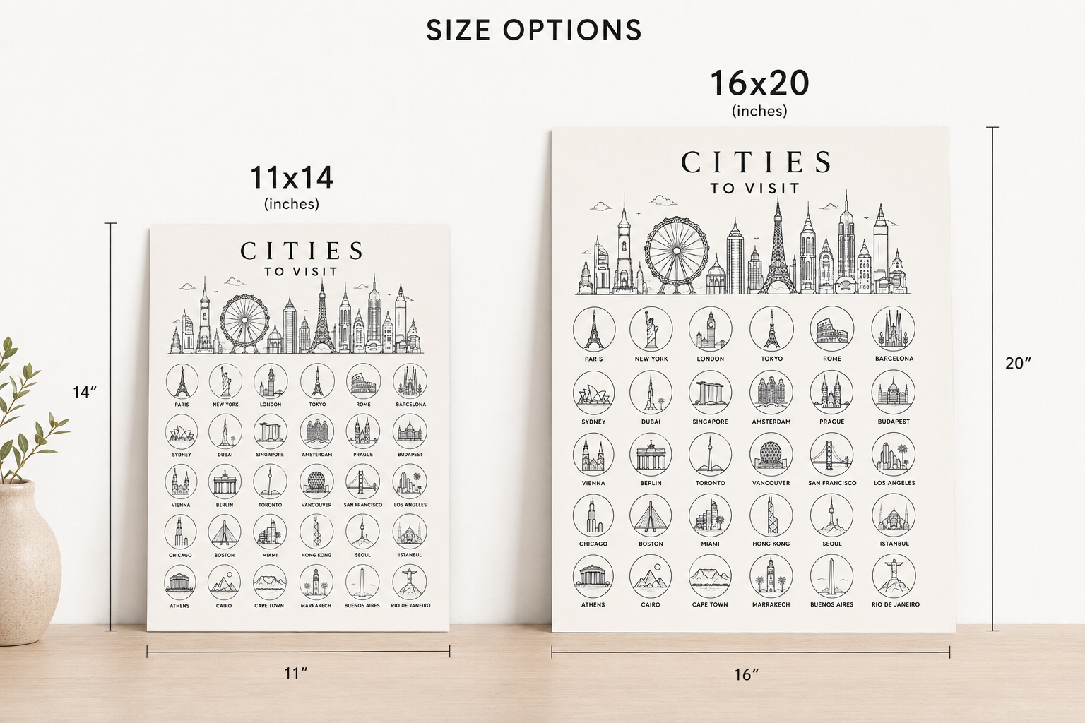 Cities // Bucket List // Scratch Off Poster