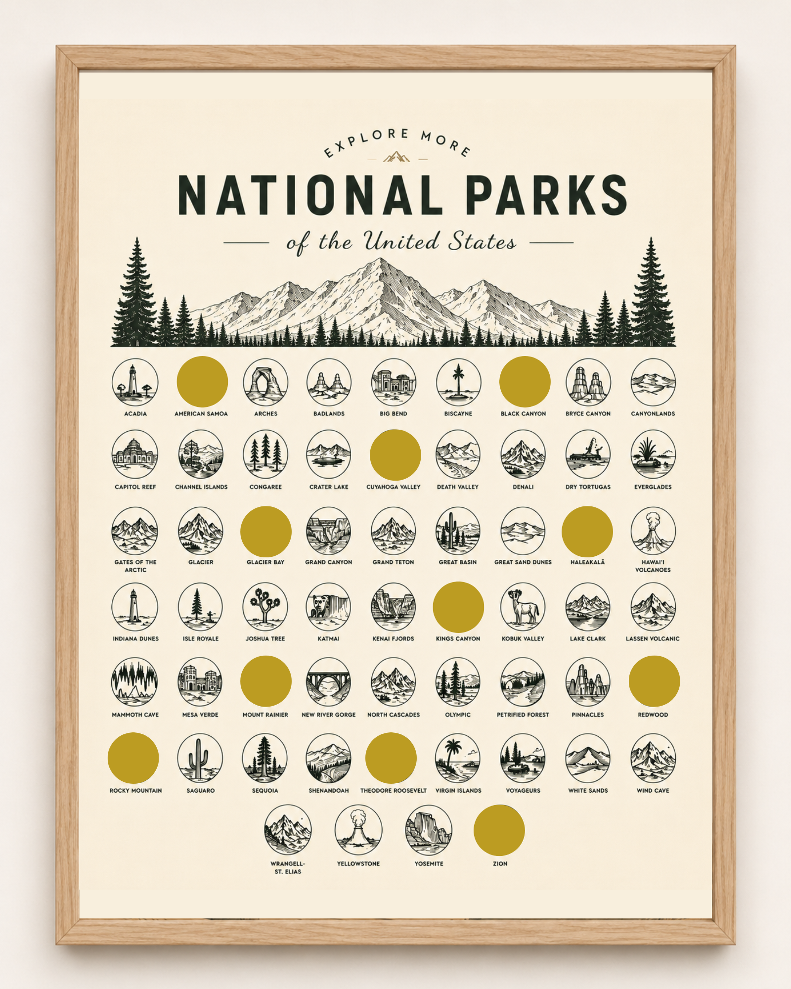 National Parks // Bucket List // Scratch Off Poster
