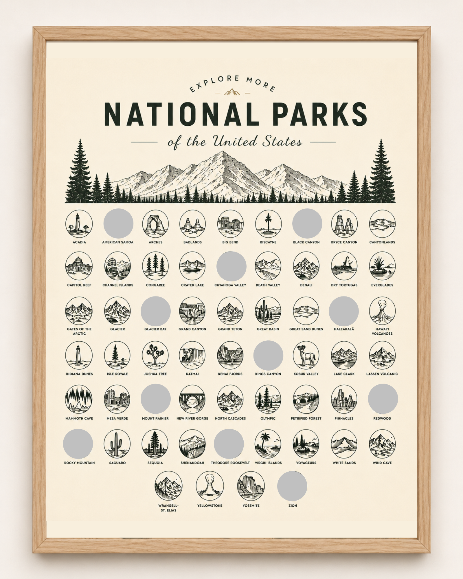 National Parks // Bucket List // Scratch Off Poster