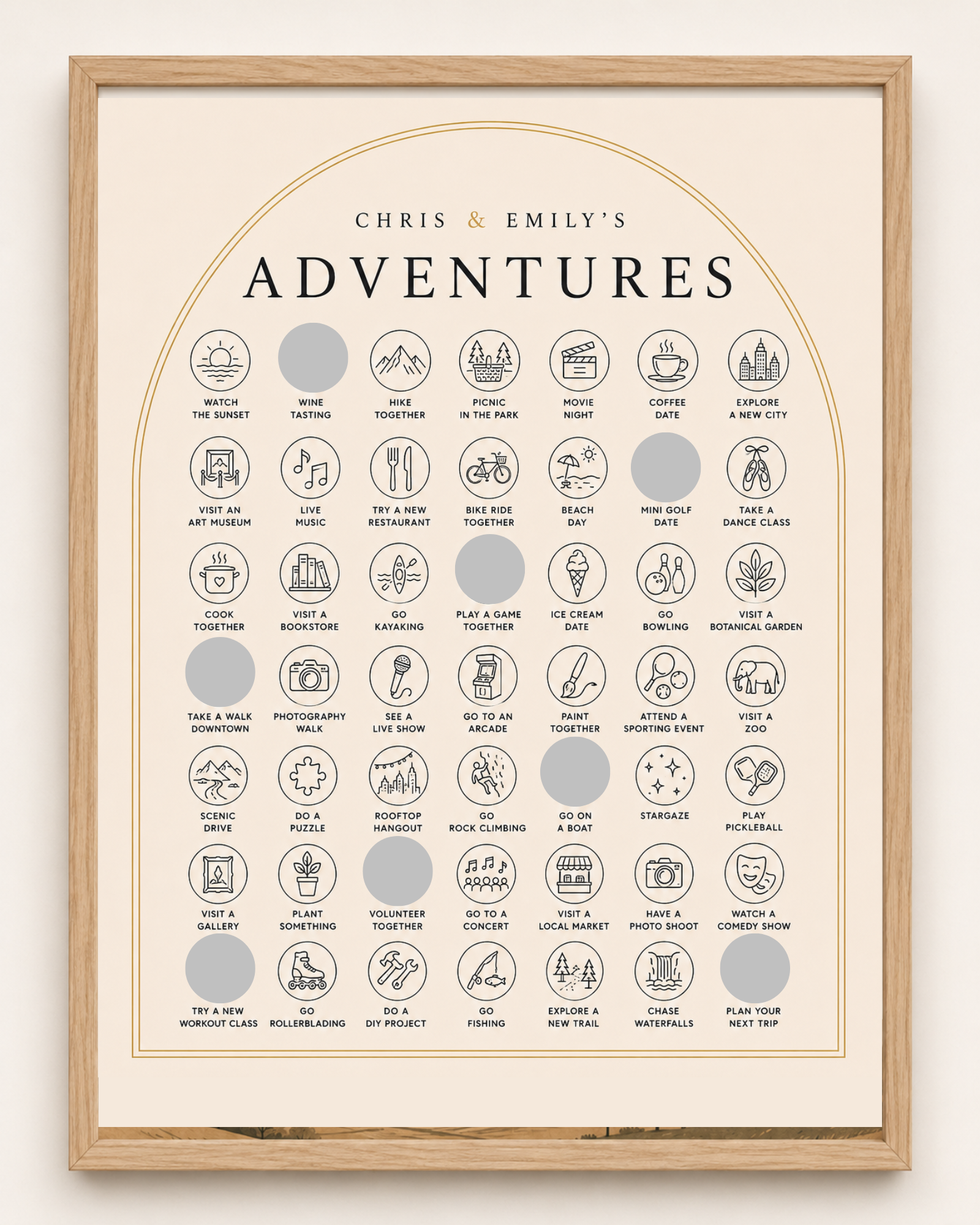 Couple Adventure Challenge // Scratch-Off Poster