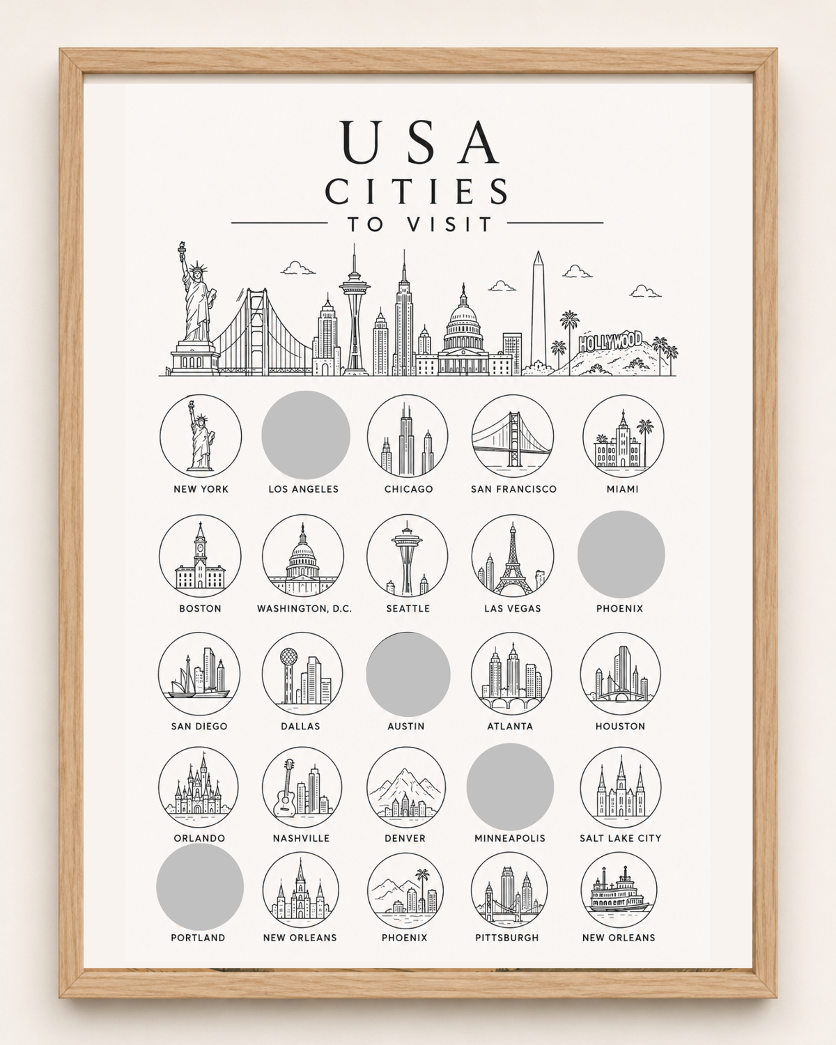 Cities // Bucket List // Scratch Off Poster