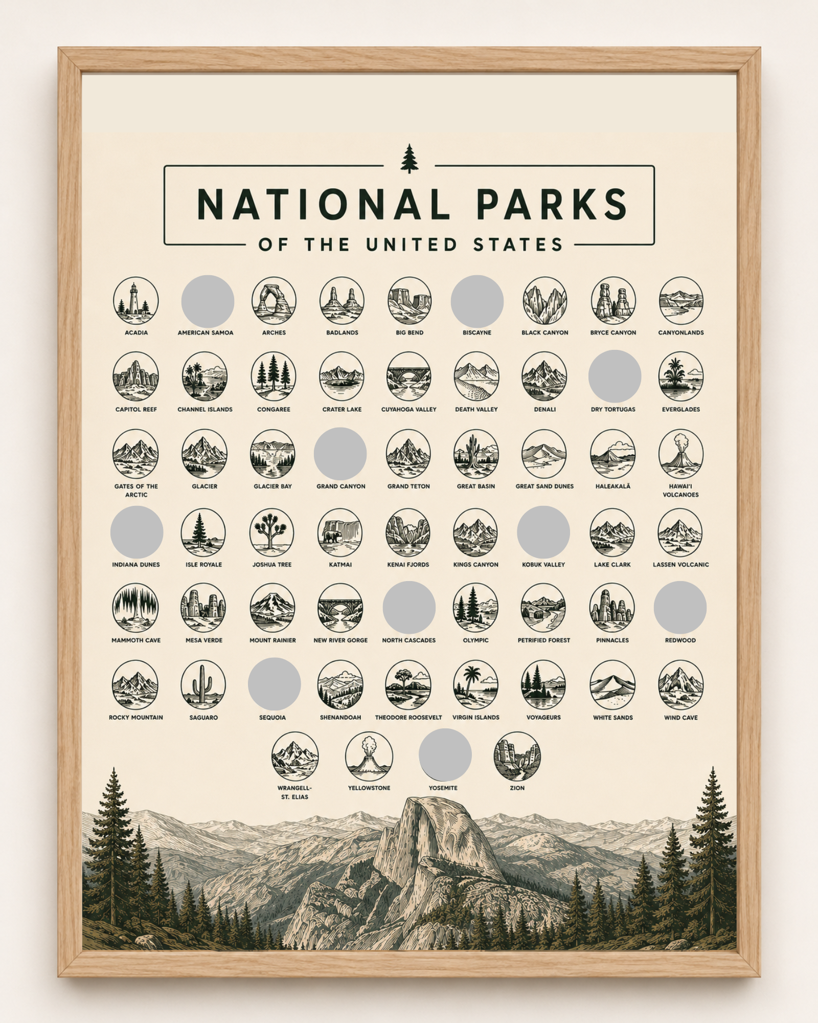 National Parks // Bucket List // Scratch Off Poster