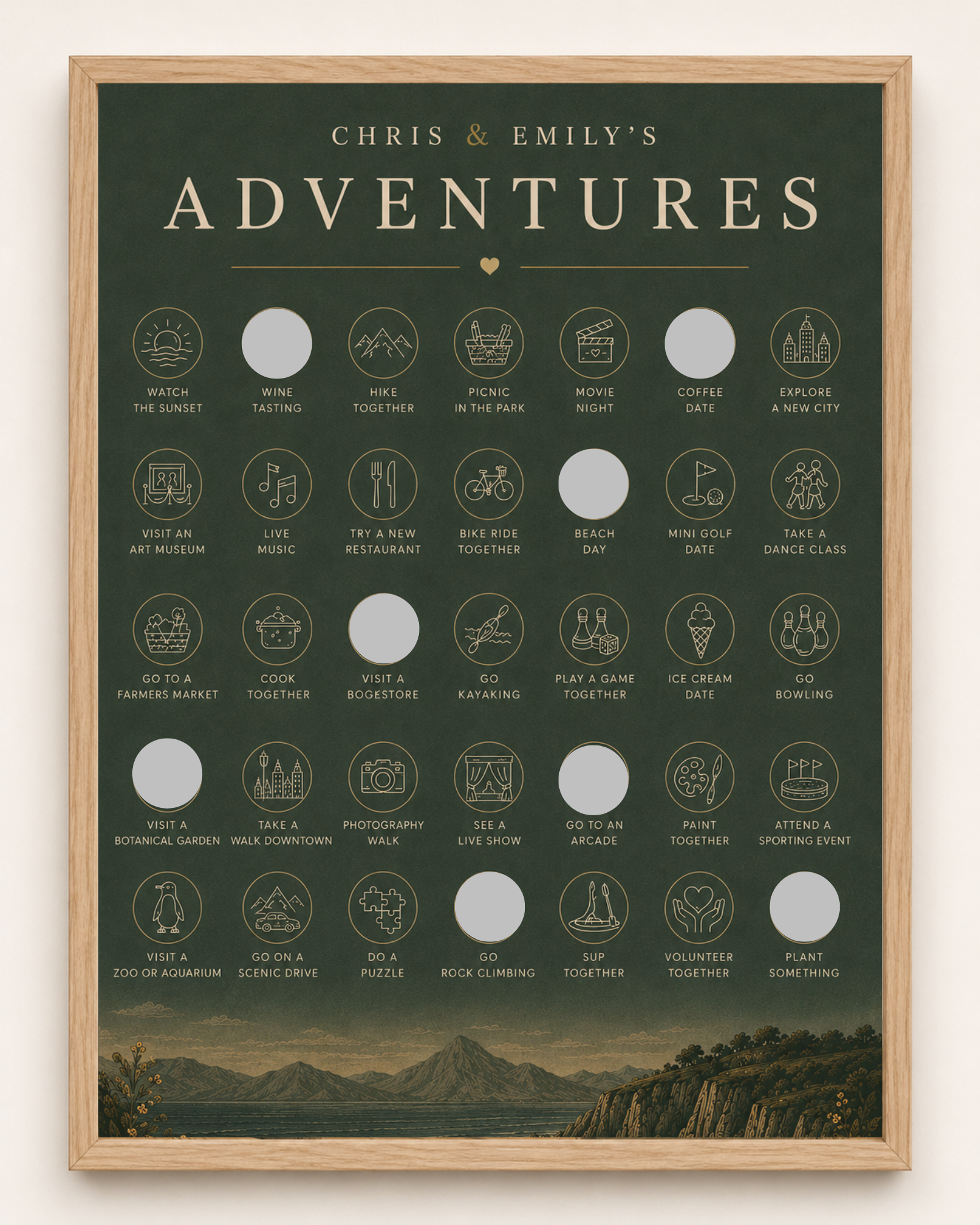 Couple Adventure Challenge // Scratch-Off Poster