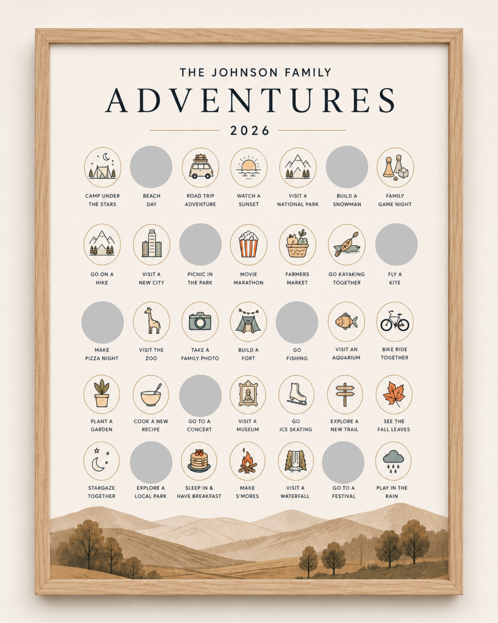 Family Adventure Challenge // Scratch-Off Poster