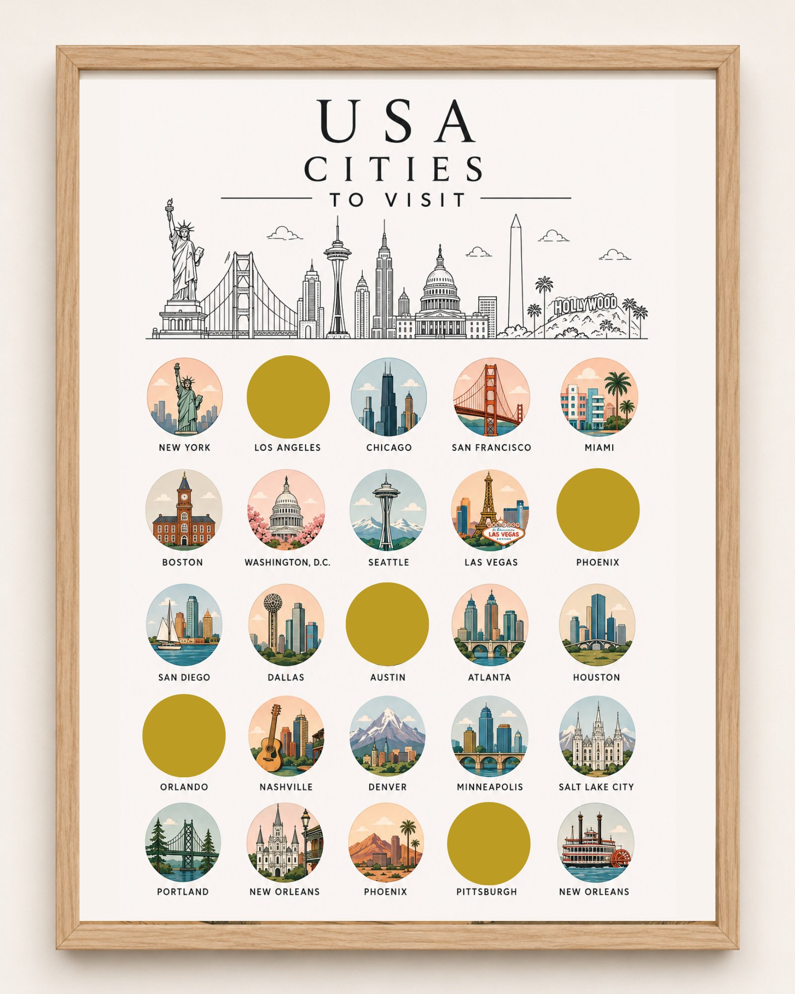Cities // Bucket List // Scratch Off Poster