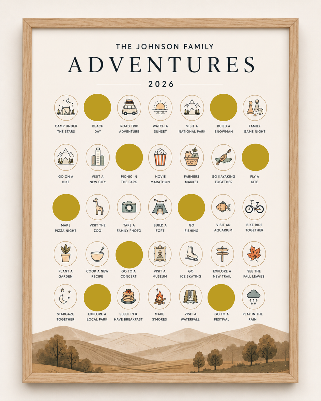 Family Adventure Challenge // Scratch-Off Poster