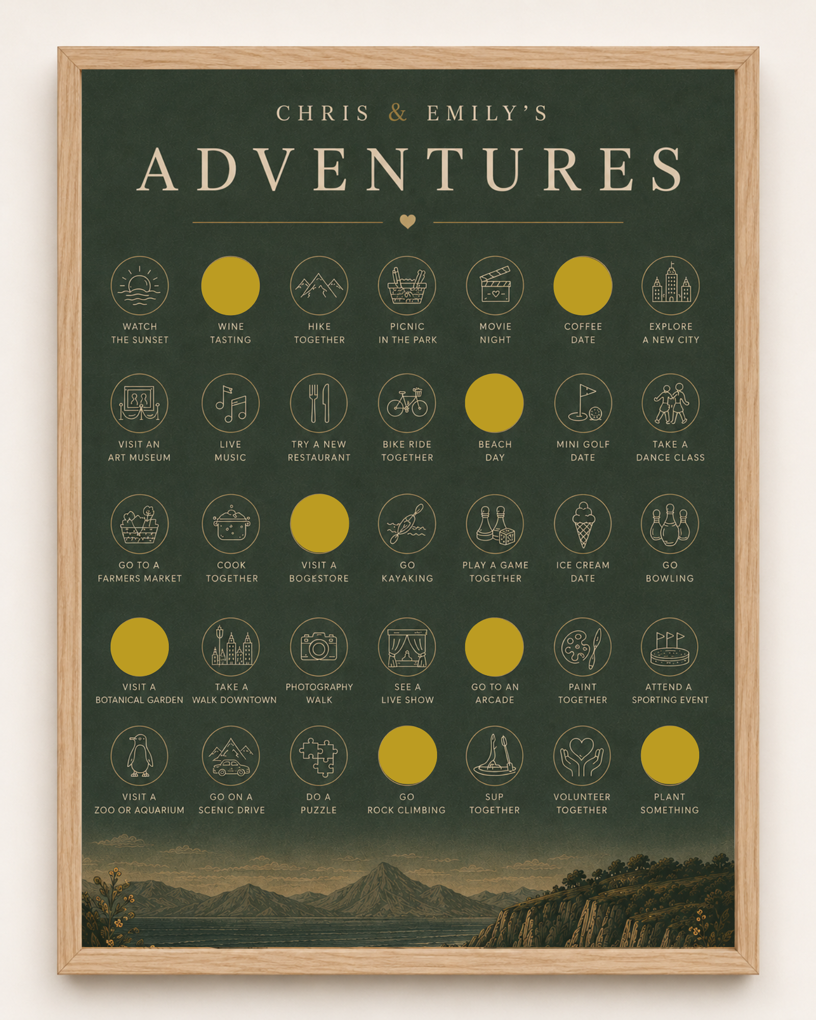 Couple Adventure Challenge // Scratch-Off Poster