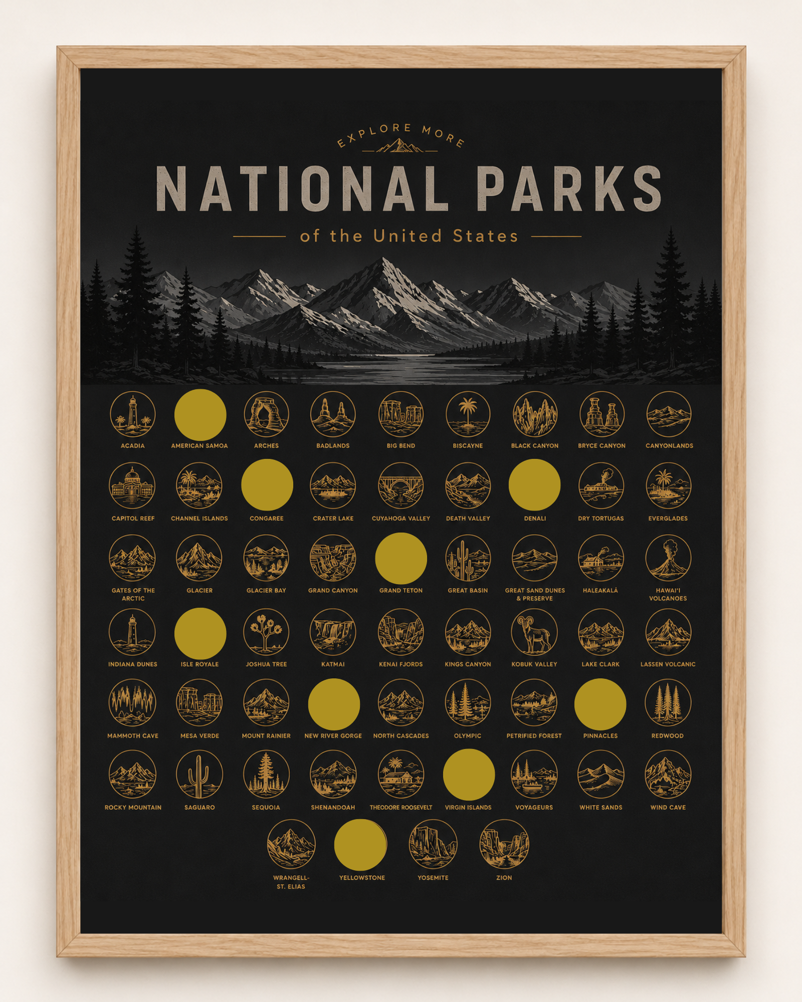 National Parks // Bucket List // Scratch Off Poster